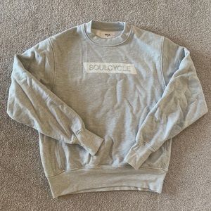 Grey SoulCycle crew neck sweatshirt